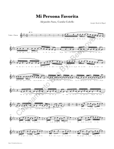 Partitura Violin - Flauta MI PERSONA FAVORITA Alejandro Sanz