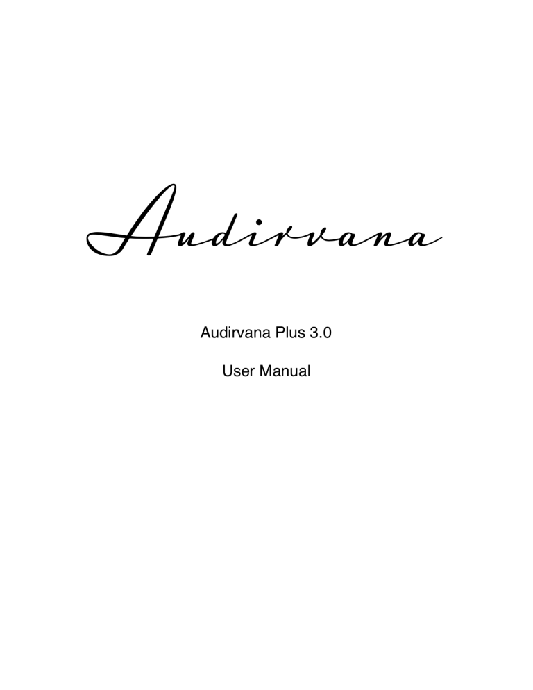 Audirvana Plus User Manual