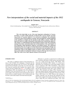 Rogelio Altez, “New interpretations of the social and material impacts of the 1812 earthquake in Caracas, Venezuela” GSA Paper