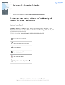 Socioeconomic status influences Turkish digital natives internet use habitus