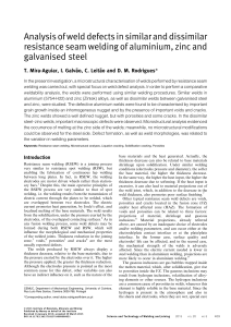 Analysis of weld defects in similar and dissimilar resistance seam welding