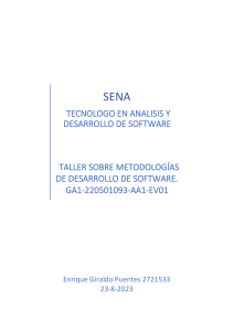 Taller sobre metodologías de desarrollo de software. GA1-220501093-AA1-EV01