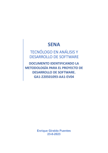 Documento identificando la metodología para el proyecto de desarrollo de software GA1-220501093-AA1-EV04