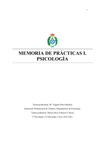 MEMORIA DE PRÁCTICAS I PSICOLOGÍA . 2022-223