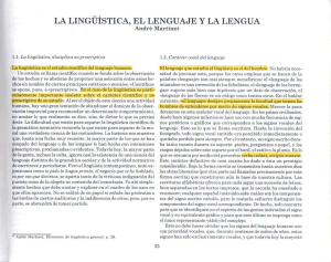 MARTINET, A (1970). La Lingüística, el lenguaje, la lengua.