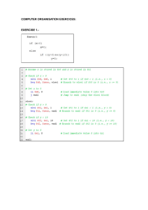 COMPUTER ORGANISATION EXERCICES