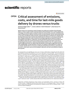 Critical assessment of emissions, costs, and time for last-mile goods delivery by drones versus trucks