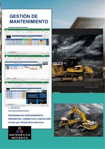 Programación del mantenimiento equipos de minería y construcción