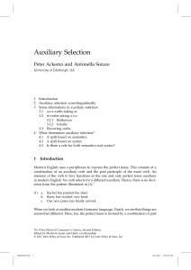 Ackema Sorace Auxiliary Selection