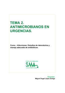 Tema 2. Antimicrobianos en urgencias.