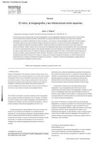 Wiens 2011 Niche biogeography and species interactions Phil Trans R Soc (1) traduc
