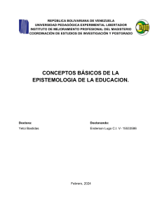 EPISTEMOLOGIA DE LA EDUCACION