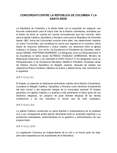 CONCORDATO ENTRE LA REPUBLICA DE COLOMBIA Y LA SANTA SEDE (1)