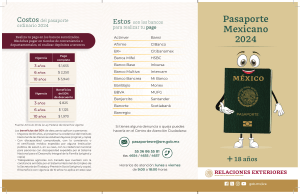 Costos pasaporte mexicano