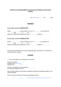 Contrato de arrendamiento (alquiler) de vivienda con opción a compra