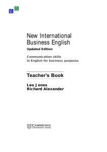 New International Business English, The Teacher's Book,