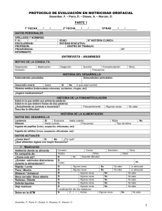 PROTOCOLO DE EVALUACION EN MOTRICIDAD OROFACIAL 2012