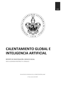 Inteligencia Artificial & Calentamiento Global