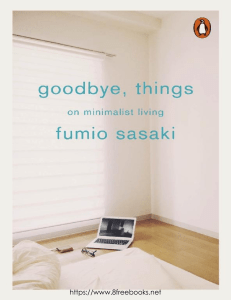 Good bye things Fumio Sasaki