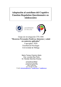 Cognitive Emotional Regulation Questionnarie (CERQ)