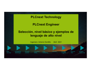 Presentación PLCnext Engineer selección y nivel básico y ejemplos leng alto nivel