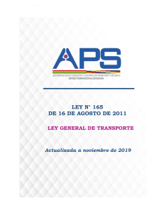 Ley 165 LEY GENERAL DE TRANSPORTE