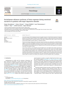 Komulainen et al 2021 - Escitalopram enhances synchrony of brain responses during emotional narratives in patiens with MDD