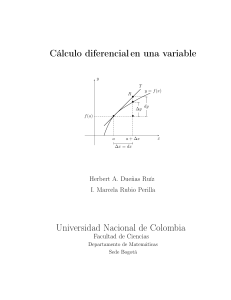 CÁLCULO DIFERENCIAL EN UNA VARIABLE