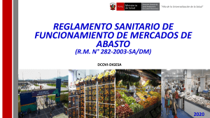 REGLAMENTO SANITARIO MERCADOS ABASTO RM 282-2003-SA-DM