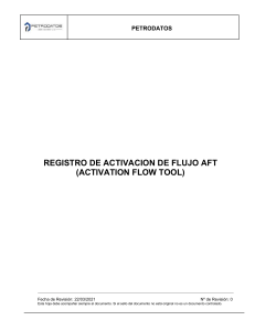 09  PROCEDIMIENTO REGISTRO ACTIVACION DE FLUJO AFT (ACTIVATION FLOW TOOL). REV