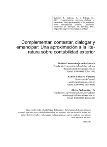 Lectura - Complementar Contestar Dialogar Emancipar Aprox Literatura Contabilidad Exterior (Quinche Martín Fabián Leonardo - Cabrera Narváez Andrés)
