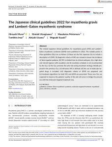 Clinical   Exp Neuroim - 2023 - Murai - The Japanese clinical guidelines 2022 for myasthenia gravis and Lambert Eaton