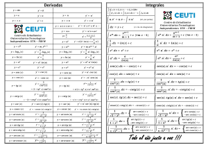 DERIVADAS E INTEGRALES - TABLAS