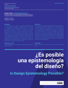 ¿Es posible una epistemología del diseño?