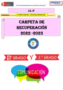 CARPETA DE RECUPERACION DE COMUNICACION -1ERO Y 2DO -2022-2023