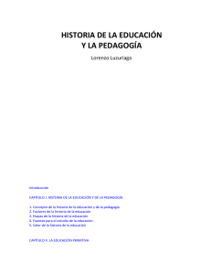 HISTORIA DE LA EDUCACION Y LA PEDAGOGIA