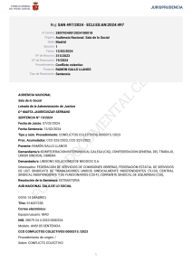 SAN 497 2024La Audiencia Nacional estimando las demandas interpuestas por CIG, CGT y Uso declara el carácter retribuible de las ausencias por fuerza mayor de hasta 4 días al año reguladas en el art. 37.9 E.T