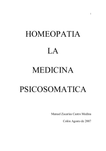 01. Homeopatía la Medicina Psicosomática autor Manuel Zacarías Castro Medina (1)
