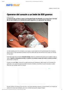 Operaron del corazón a un bebé de 800 gramos   InfoVeloz.com
