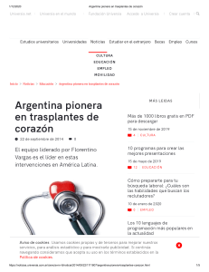 Clarin Argentina pionera en trasplantes de corazón