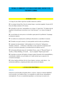 TEMA 12 ORIGEN Y EVOLUCIÓN DEL OCIO Y EL TIEMPO LIBRE