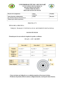 Torque, Trabajo y Potencia: Informe de Laboratorio