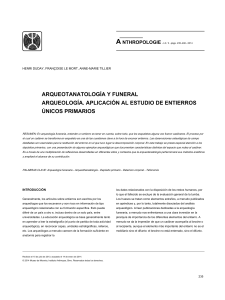 Arqueotanatología y funeral arqueología. Aplicación al estudio de entierros únicos primarios