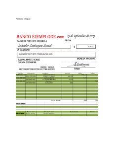 Poliza de cheque  y diario llenado