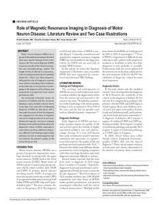 Role of Magnetic Resonance Imaging in Diagnosis of Motor Neuron Disease