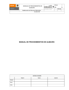 Manual de procedimiento de Almacen