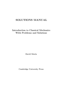Classical Mechanics Solutions Manual by Morin