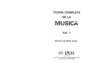 Pedro, Dionisio de - Teoría completa de la música, Vol.1