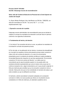 INTERPONGO RECURSO DE RECONSIDERACIÓN - PROCESO CAS 078-2023