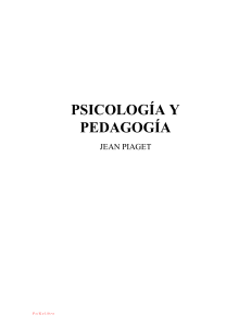 Psicología y Pedagogía por Jean Piaget